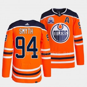 Hall of Fame patch Ryan Smyth Edmonton Oilers Authentic Pro #94 Orange Jersey 2022