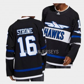 Hawks Ryan Strome Anaheim Ducks Black #16 Authentic Jersey