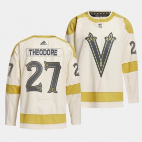 Vegas Golden Knights 2024 NHL Winter Classic Shea Theodore #27 Cream Primegreen Jersey Men's