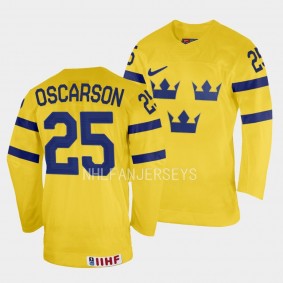 Milton Oscarson 2023 IIHF World Junior Championship Sweden #25 Yellow Home Jersey Men