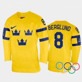 Ebba Berglund Sweden Women's Hockey Yellow Home Jersey 2022 Winter Olympics