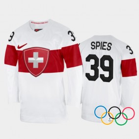 Switzerland Women's Hockey Caroline Spies 2022 Winter Olympics White #39 Jersey Away