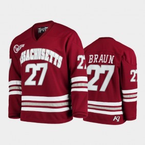 Justin Braun #27 UMass Minutemen 2021-22 College Hockey Maroon Jersey