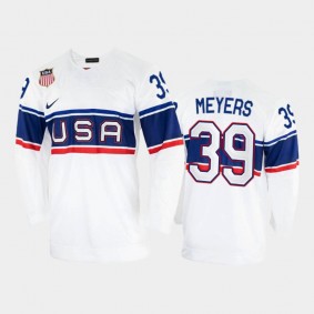 Ben Meyers USA Hockey White Jersey 2022 Winter Olympics
