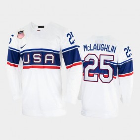 Marc McLaughlin USA Hockey White Jersey 2022 Winter Olympics