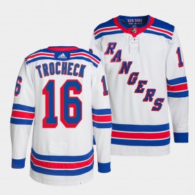 New York Rangers Primegreen Authentic Vincent Trocheck #16 White Jersey Away