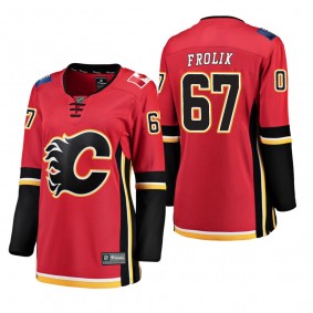 Women's Michael Frolik #67 Calgary Flames Home Breakaway Player Red Bargain Jersey
