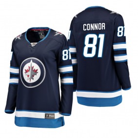 Women's Kyle Connor #81 Winnipeg Jets Home Breakaway Player Navy Bargain Jersey