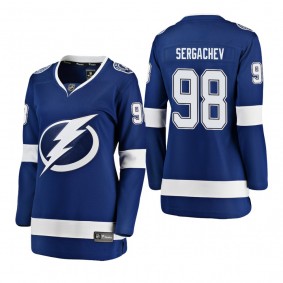 Women's Mikhail Sergachev #98 Tampa Bay Lightning Home  Breakaway Player blue Bargain Jersey