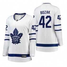 Women's Tyler Bozak #42 Toronto Maple Leafs Away Breakaway Player White Bargain Jersey