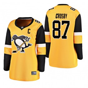 Women's Sidney Crosby #87 Pittsburgh Penguins 2019 Alternate Breakaway Player Gold Bargain Jersey