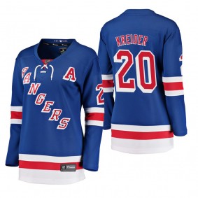 Women's Chris Kreider #20 New York Rangers Home Breakaway Player Blue Bargain Jersey