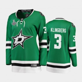 Women's Dallas Stars John Klingberg #3 2020 Stanley Cup Final Home Breakaway Player Jersey - Green