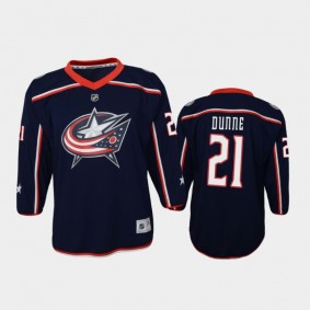 Youth Columbus Blue Jackets Josh Dunne #21 Home 2021 Navy Jersey