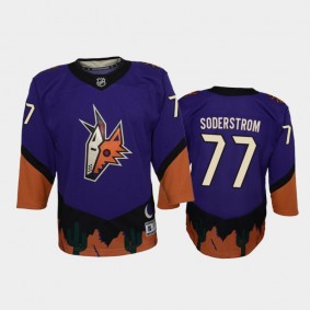 Youth Arizona Coyotes Victor Soderstrom #77 Reverse Retro 2020-21 Replica Purple Jersey