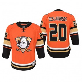 Youth Anaheim Ducks Nicolas Deslauriers #20 Alternate 2019-20 Premier Fanatics Orange Jersey