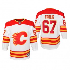 Youth Calgary Flames Michael Frolik #67 2019 Heritage Classic Premier White Jersey
